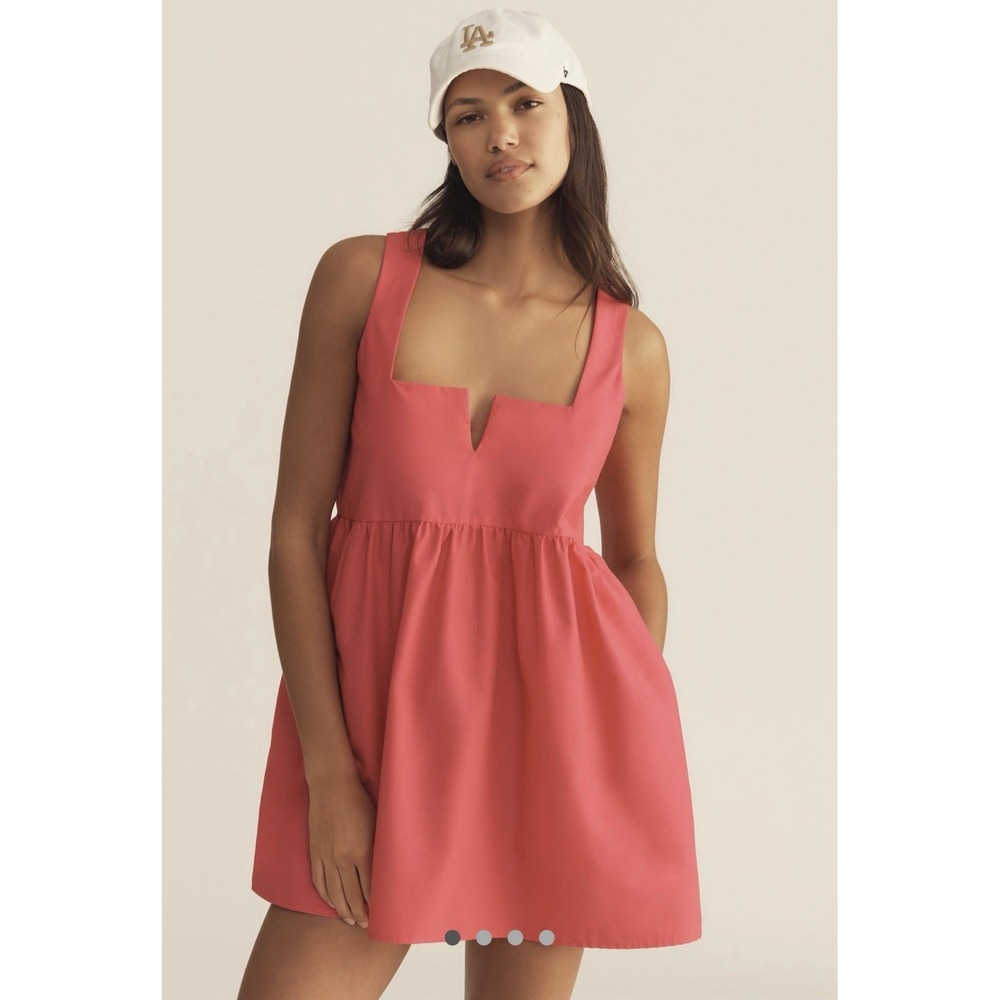 Anthropologie Coral Pink Sleeveless Babydoll Dress